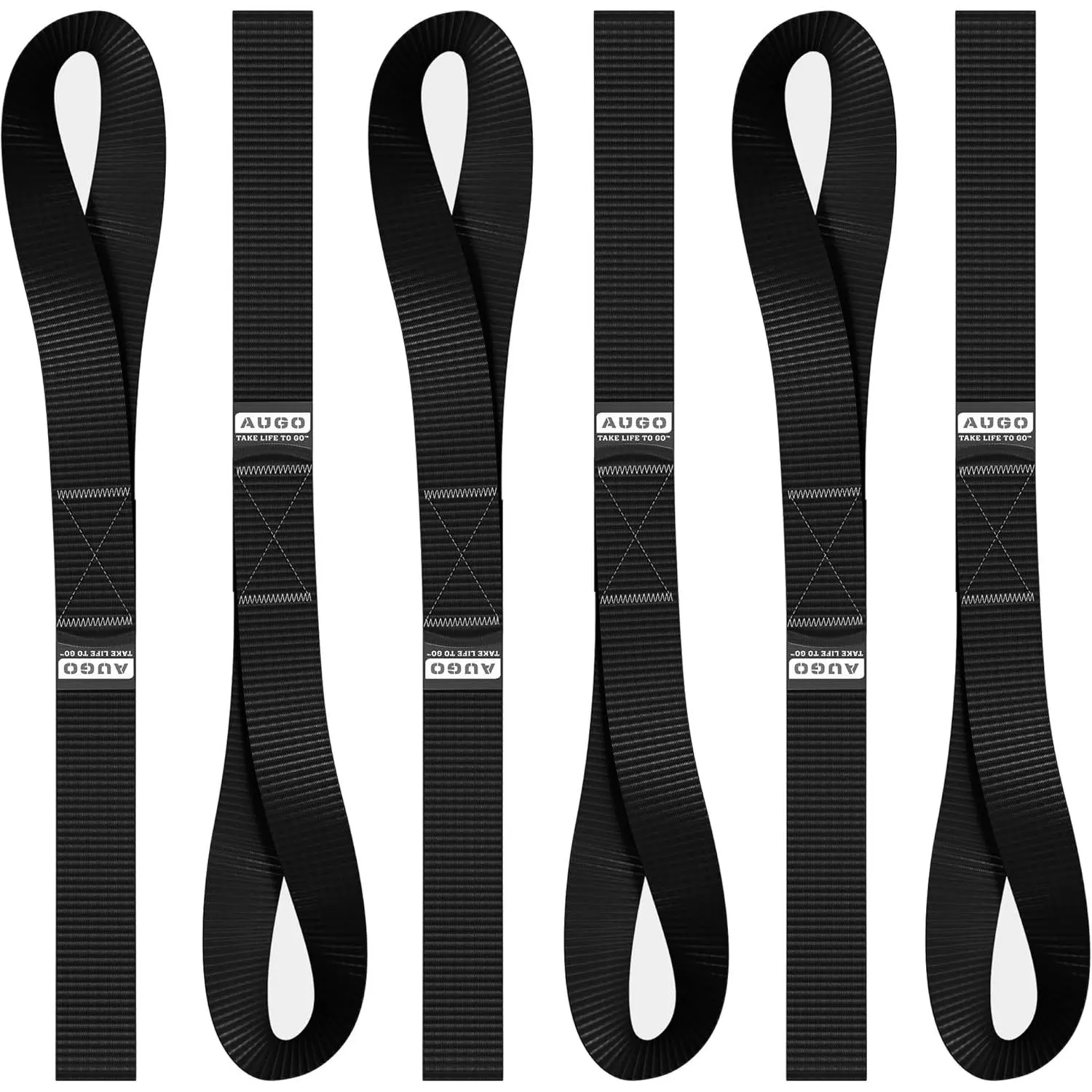 Synthetic Soft Loop Tie Down Straps - 6 Pack - 1500 Lbs Load Capacity - 4500 Lbs Breaking Strength - Quick Setup for ATV Users, Securing Loads, Dirt Bikes