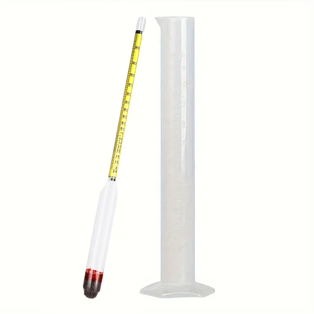High Precision Household Hydrometer Tester Kit with Plastic Measuring Cylinder, 3-scale Old Style Liquid Measuring Tool for Testing Wine Concentration, Alcohol Content, Wort and Beer Specific Gravity in Home Brewing