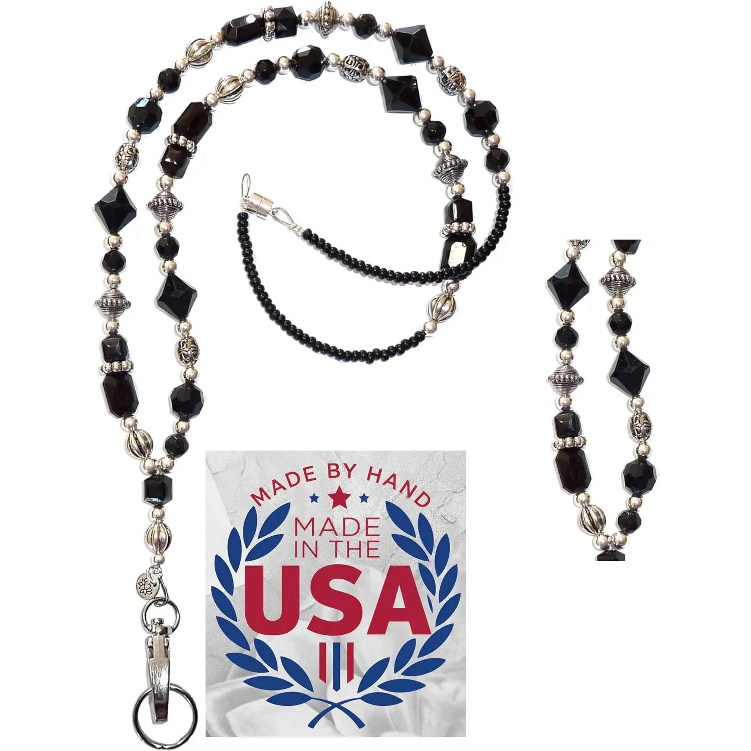Slim Style Women's Fashion Beaded Lanyard, 34"  Lanyard for ID Badge Holder and