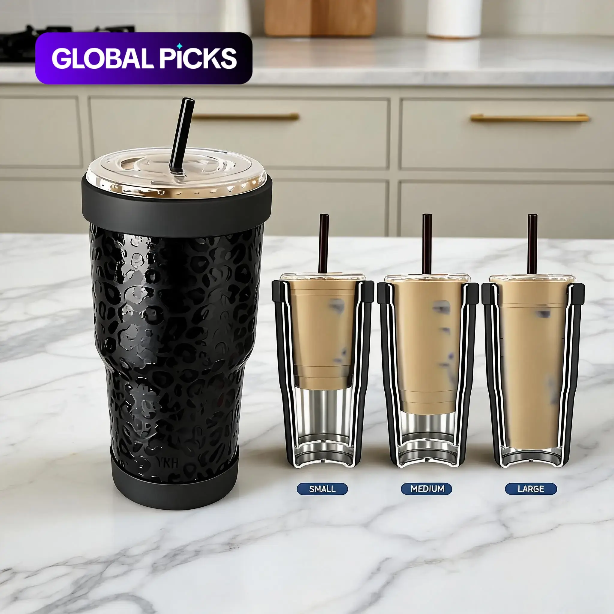Universal Vacuum Insulated Cup Sleeve, Stainless Steel Thermal, Keeps Drinks Cold & Hot Over 12 Hours, Durable Beverage Protector Insulation for Daily Tumbler & Flask Use #GLOBAL PICKS