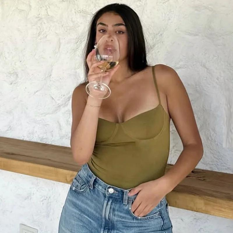 Aria Muse  Slip Bodysuit Women Summer 2026 Woman Slimming Body Sexy Women Rave Thong Sleeveless Top Cup Backless Camisole Bodysuit