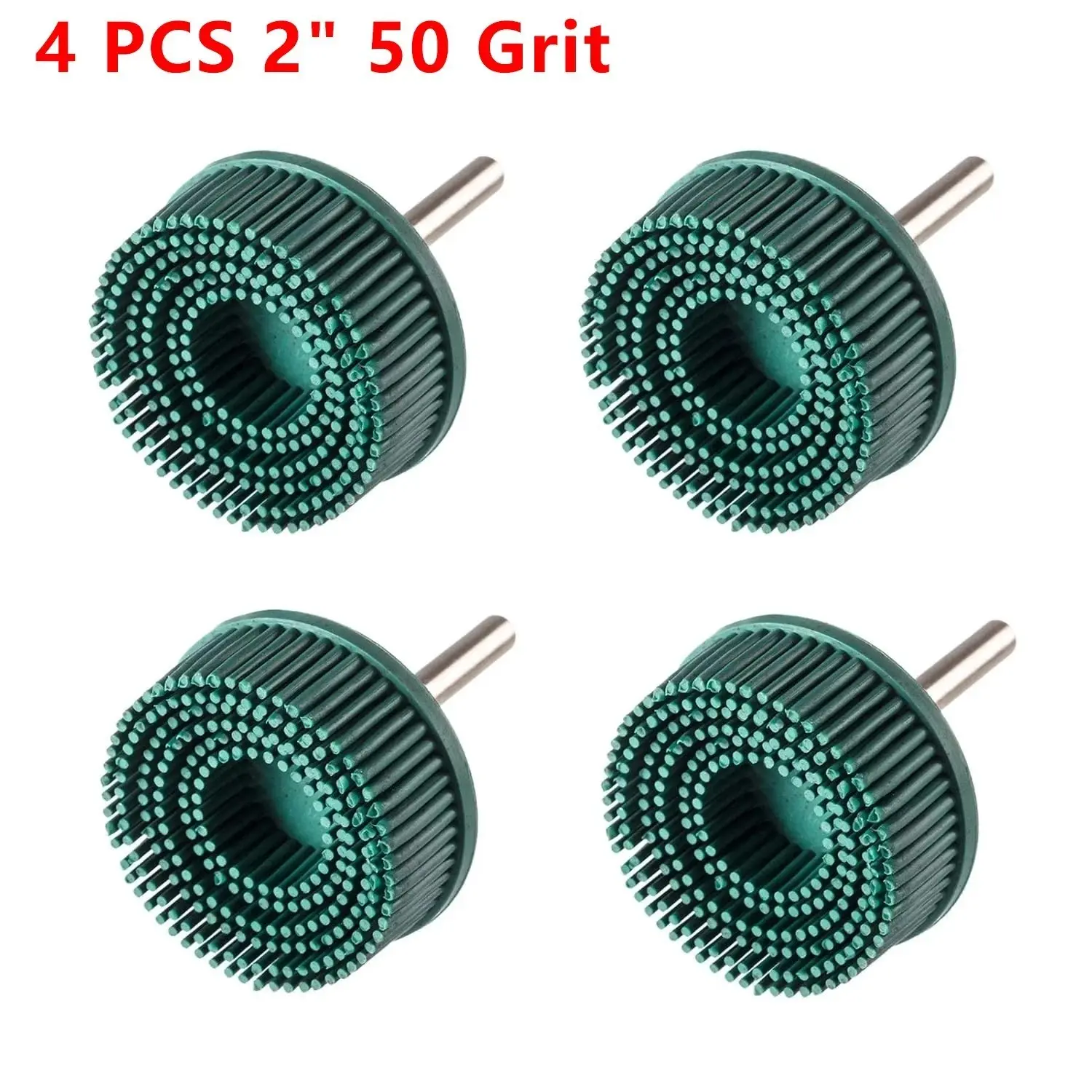 4 Pcs 2" 50# Bristle Disc Abrasive Coating Removal Disc Green Deb5 Pcs 2" 50# Bristle Disc Abrasive Coating Removal Disc Green Deburring Electric Brush Tapered Coarse Bristle Brush for Metalurring Electric Brush Tapered Coarse Bristle Brush for Metal