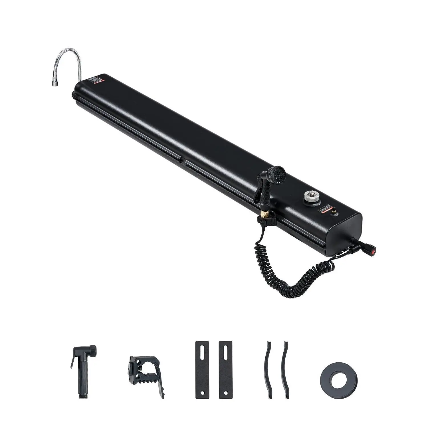 VEVOR Roof Rack Water Tank, 7 Gal, Multi-Dispensing Outdoor Tank with 2 Splash-Guard Panels & T-slot, High-Capacity Aluminum Tank with Pressurization Port, Fit for Trunks, Roll Bars, Crossbars