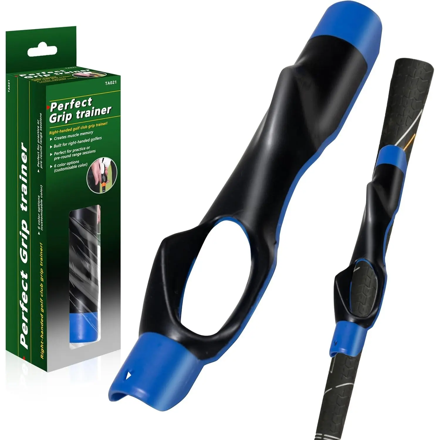 Golf Grip Trainer,Golf Club Grip Trainer Right Hand,Golf Grip Swing Training Aid  Golfer Proper Hand Position,Attaches to Most Golf Handles