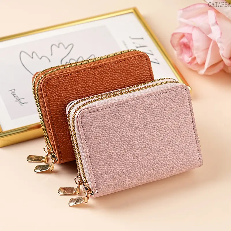 Multi-Functional Accordion Card Holder, New Double Zipper Women's Wallet with Large Capacity
