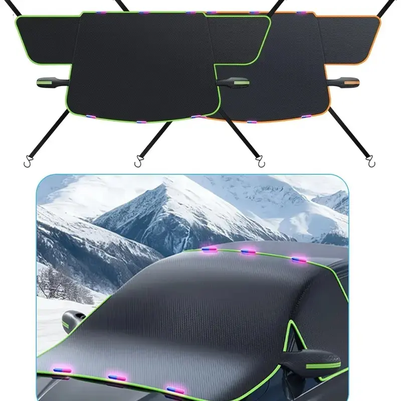 Windshield Snow Cover - 360° Windproof, Foldable Magnetic Ice-Frost Guard, Easy-Install Portable Waterproof Winter Protector for Cars/SUVs