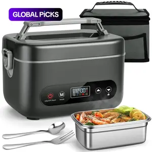 1.2L Leak-proof and BPA-free Cordless Electric Lunch Box, 20000mAh Rechargeable Portable Food Warmer with 5-sided Heating, Auto Temp Control