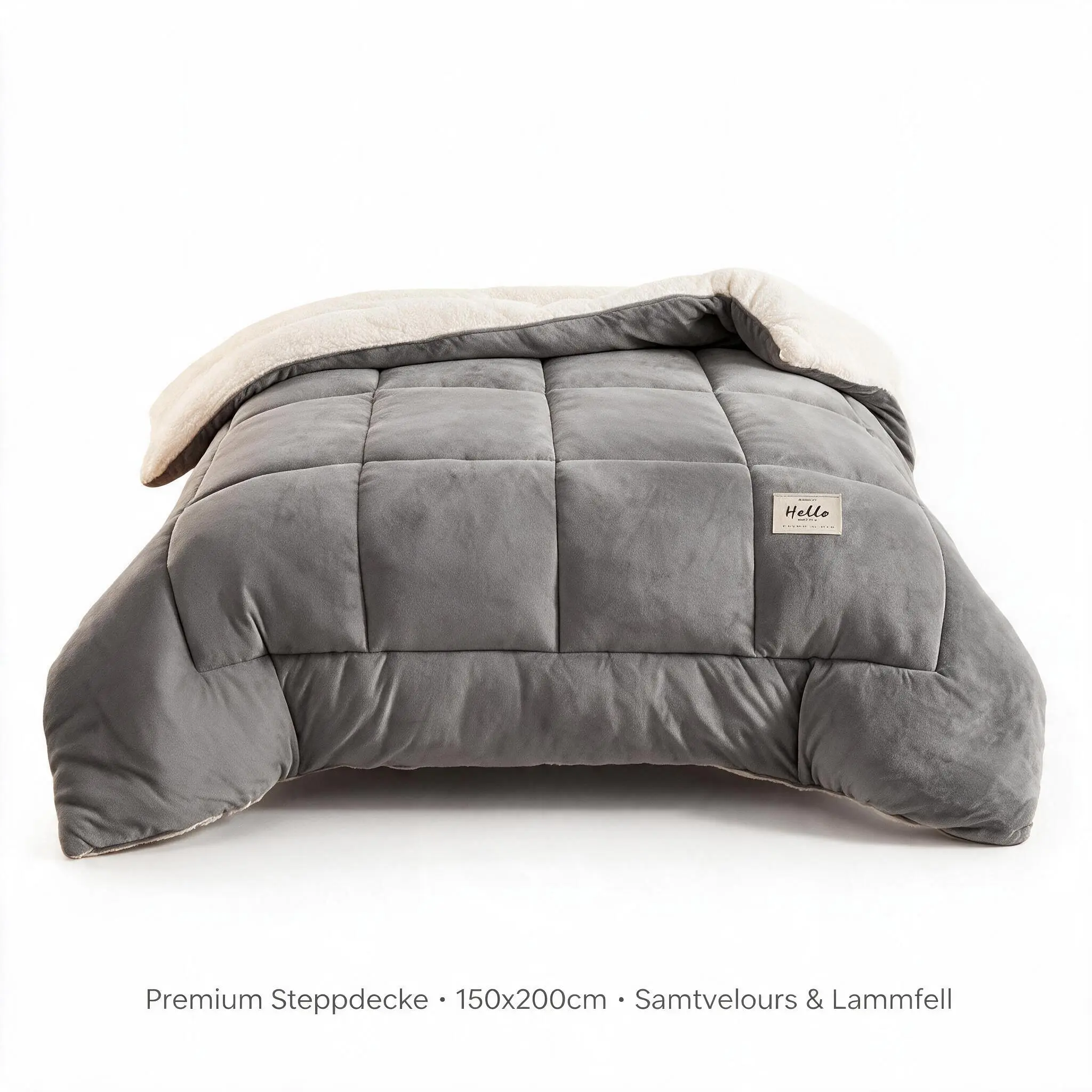 Ultra-Plush Reversible Comforter Queen Size - No Duvet Cover Needed, Crystal Velvet Front, Sherpa Fleece Back, Quilted Microfiber Poly Filling, 380 GSM Warm Winter Bedding, Flat Weave, Cozy Warmth for Bedroom Use