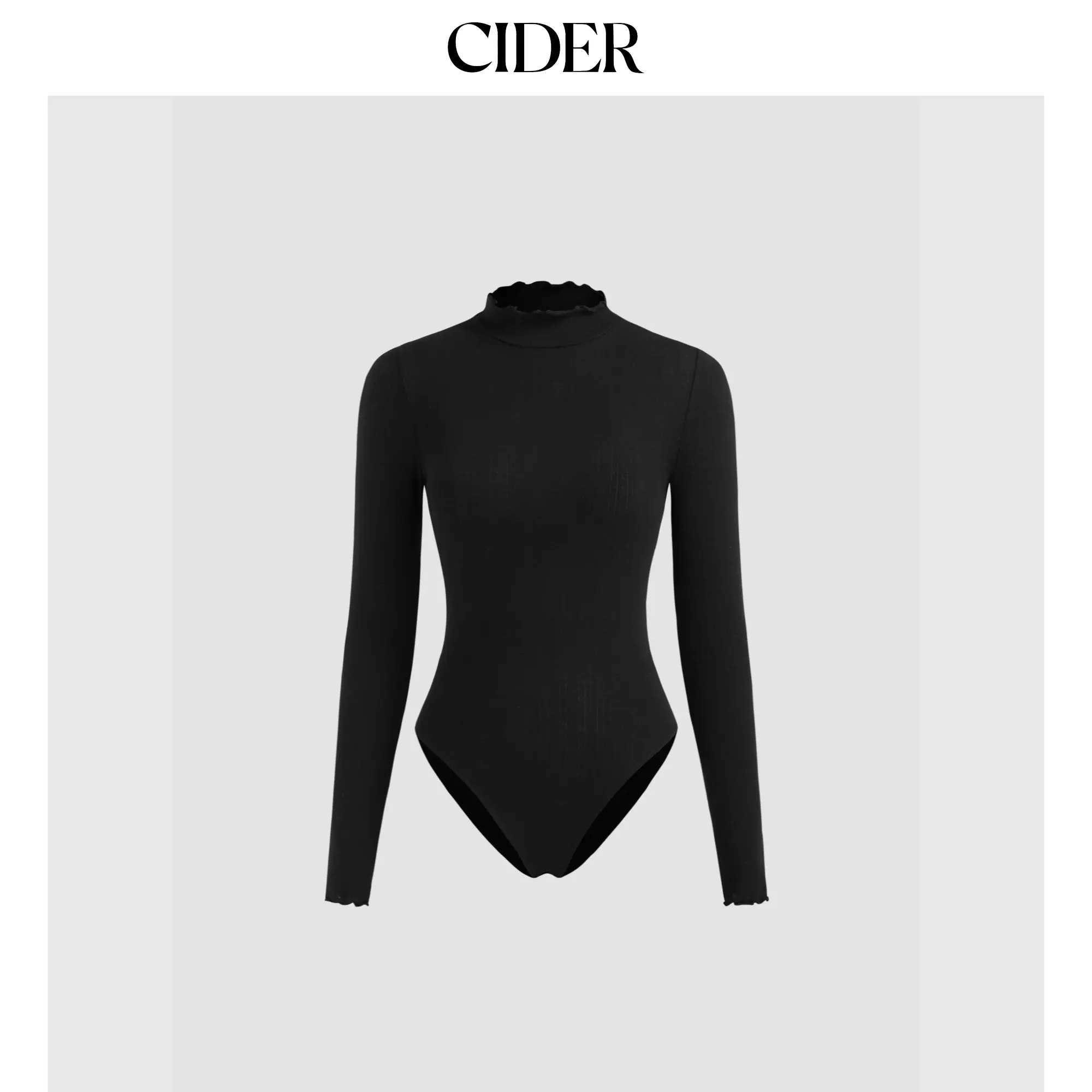 Cider [size 0-10] High Neck Solid Lettuce Trim Bodysuit SummerFinds
