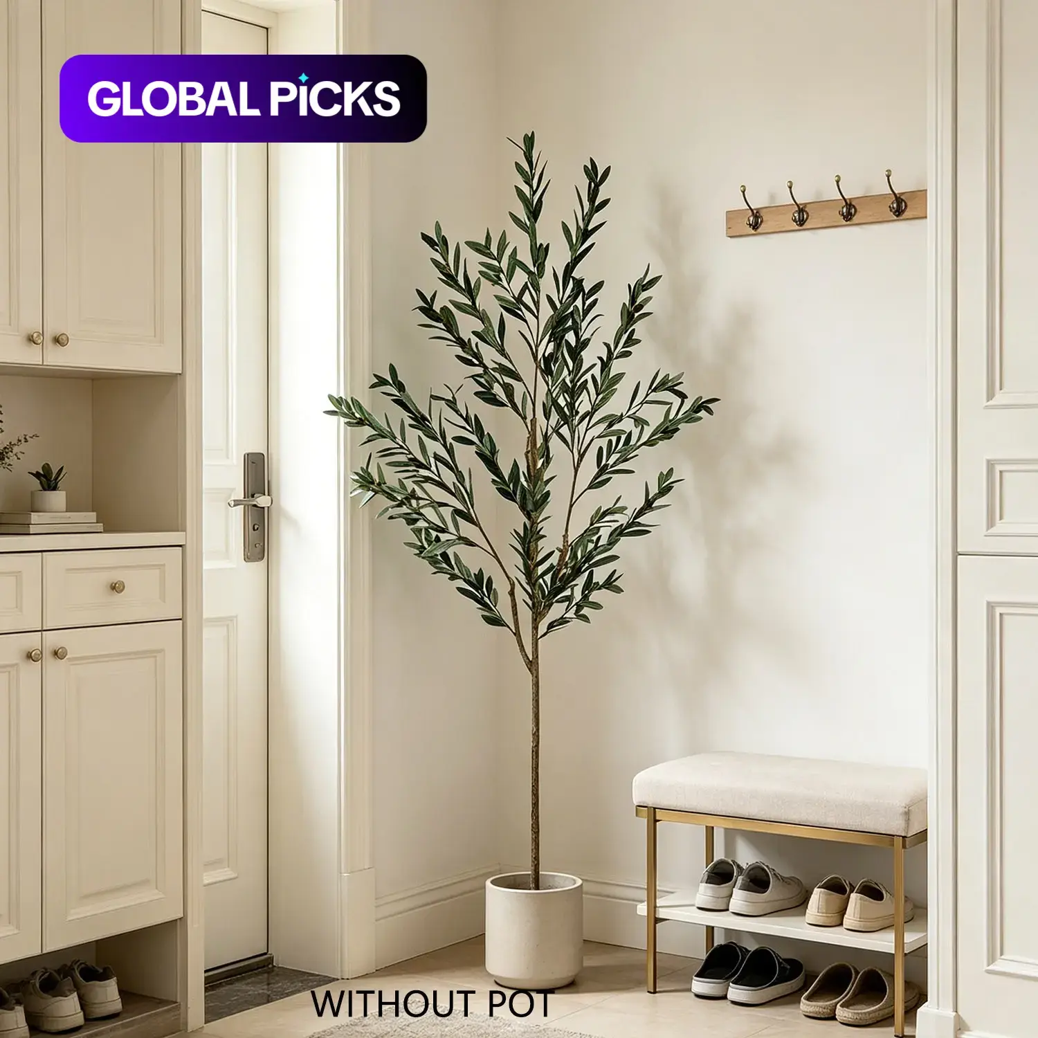 80-195cm Artificial Olive Tree (without pot) suitable for balcony, living room, wedding storefronts. Ideal for Easter, Christmas, and Thanksgiving indoor outdoor decoration