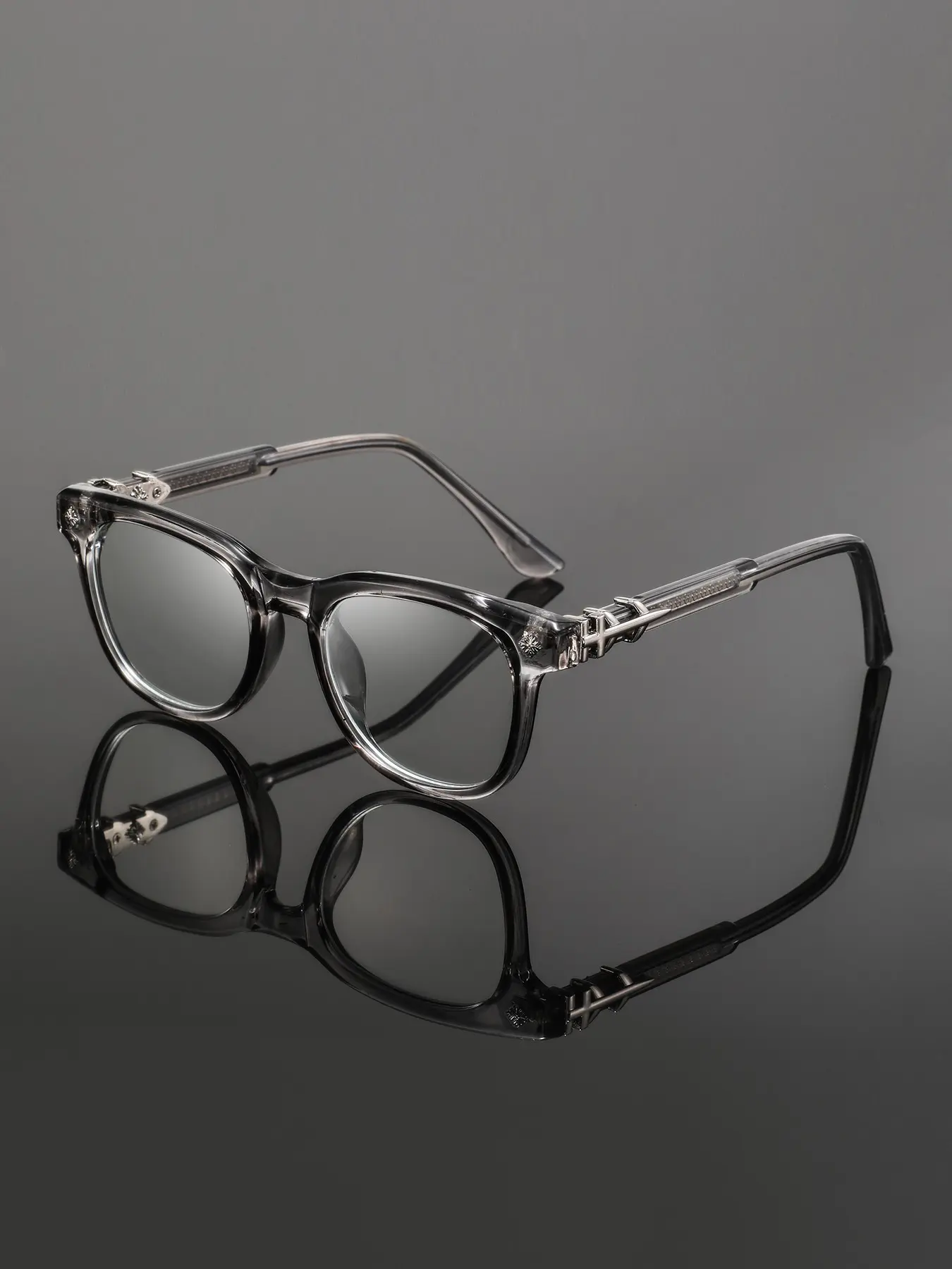 Men's Plastic Square Full Frame Glasses, Commuter College Style, Elegant and Stylish, Fashionable Eyewear for All Seasons, Fashion Accessory Eyewear, Polycarbonate Glasses, Square Frames Eyeglasses