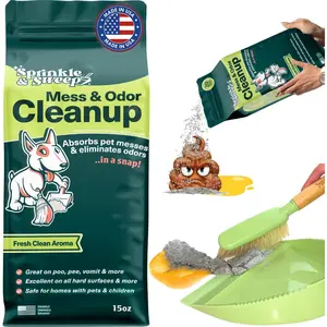 Pet Mess & Odor Cleanup - 15oz Bag - Dog Accident & Mess Clumping Powder, Remove Pee-Poop-Vomit from Hard Surfaces, Ultra-Absorbent