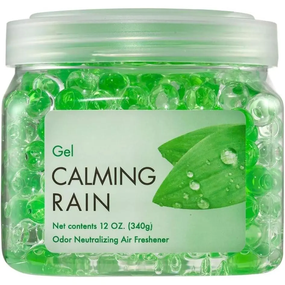 12 oz Odor  Gel - Air Freshener - Absorbs &  Odor in Bathrooms, Basements, , , RVs &  Areas - Made with Essential Oils - Calming Rain Scent