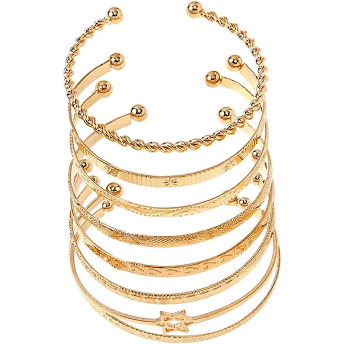 9-12Pcs Bohemian Indian Chunky Stackable Textured Bangle Bracelet Set Multilayer Boho  Rhinestone Bead Bracelet for Women    Wedding  Birthday