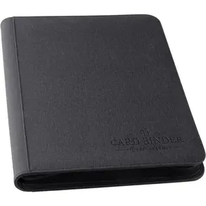 Premium 9 Pocket Zip Trading Card Binder, 540 Double Sided PU Pocket Collection Binder Collector Album Card Folder for MTG TCG Sports Cards Black