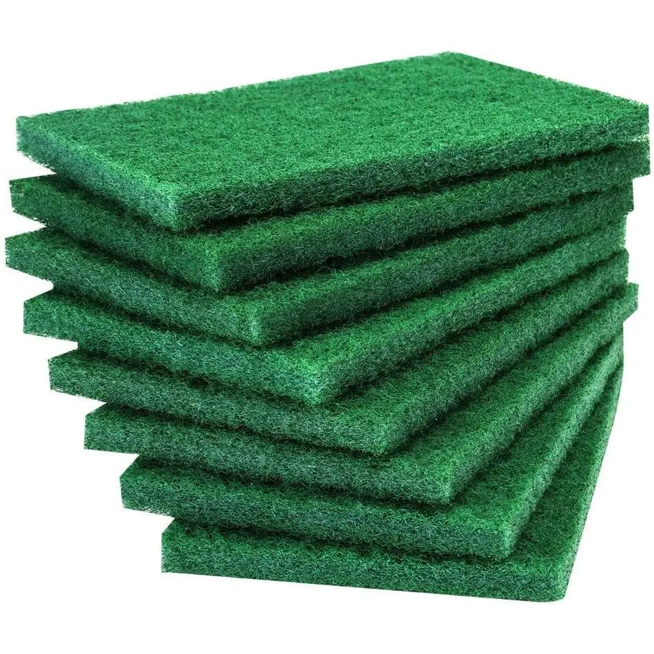 8 count Scouring Pad -  Heavy Duty Scrub Pads,  Household Green Dish , Multipurpose Scour pad - for Kitchen  & Metal Grills, 3.9 x 5.9 x 0.36IN