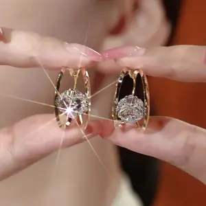 Simple and stylish ultra-shiny zircon ball earrings 2026 new popular model with a high-end, light luxury, sophisticated and exquisite design E50222-EH