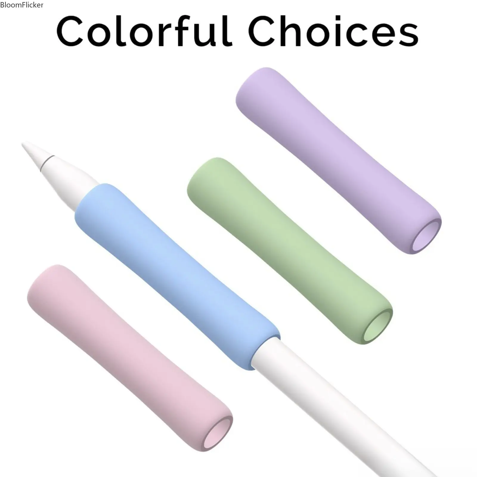 4Pcs Soft Silicone Protective Sleeve for Apple Pencil 1/2/Pro/USB-C, Cute 3D Cartoon Stylus Cover, Anti-Slip Shockproof Scratch Resistant Pen Skin, Comfort Grip Accessory for Drawing, Note Taking & Student Daily Use