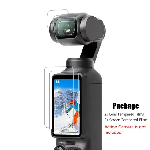 Tempered Glass Protector for DJI Osmo Pocket 3, 9H Hardness Ultra-Clear Scratch-Resistant Lens and LCD 0.28mm Film Guard, Touch-Sensitive Easy Installation, Pocket 3 Accessories Protection, Photography Camera Accessories