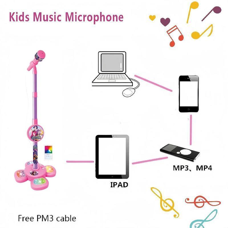 Microphone Toy, Karaoke Machine Toy with Light, Singing Machine Toy, Music Toy for Kids, Birthday Gift for Girls and Boys