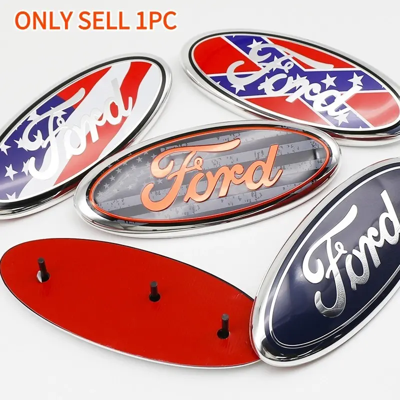 Ford Oval Emblem Replacement Front & Rear Badge, Car Decorative Sticker, Automotive Decoration, Truck Car Decal, Car Decals, Sticker For Cars, Logo, 115mm 150mm 175mm 225mm, Compatible with Focus Fiesta Fusion Escape Explorer Mustang