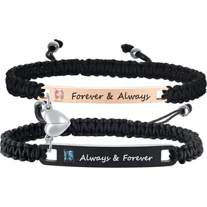 Personalized Couple Bracelet Customized Couple Bracelets Set Mutual Attraction Custom Name Relationship Bracelet Personalized Gift  Men Women