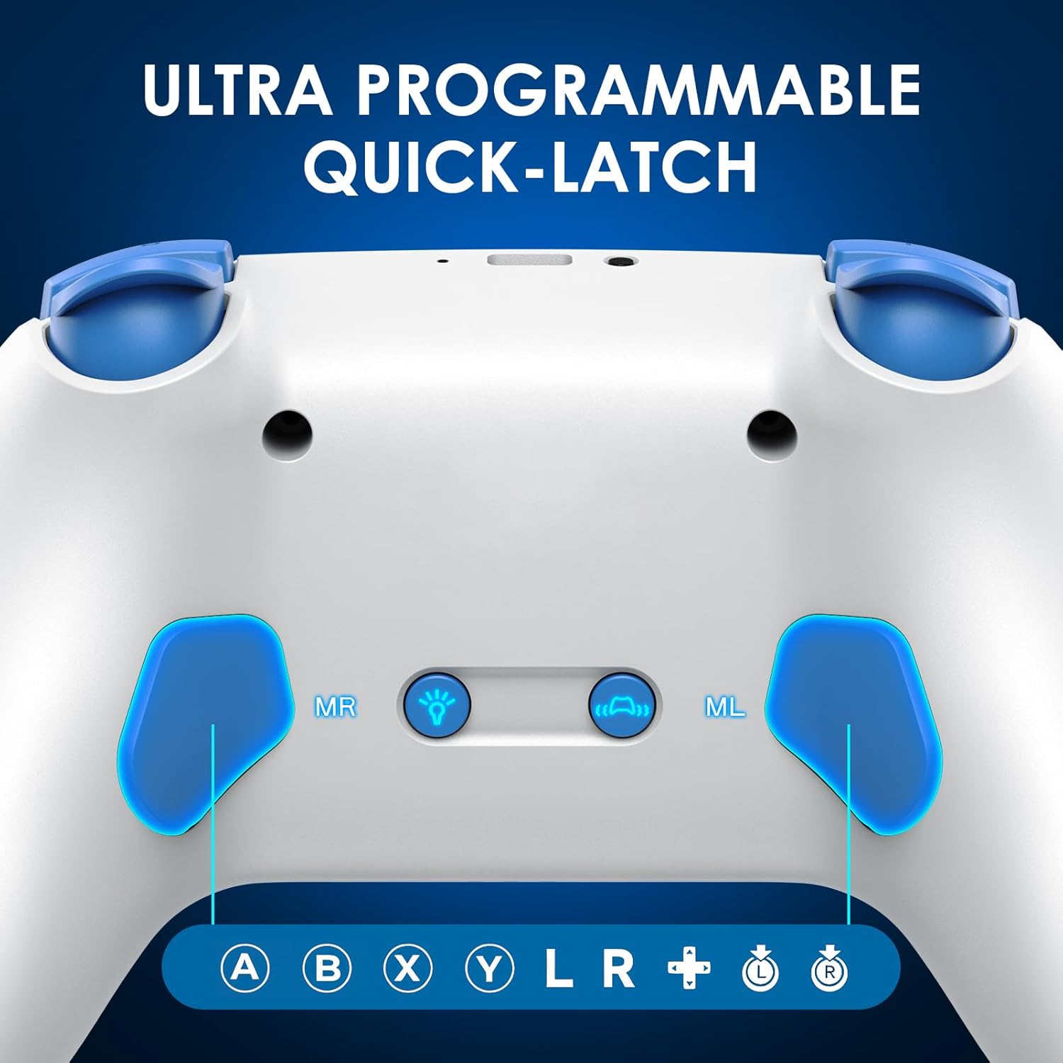 Controllers 2 Pack, Pro Controller for /Lite/OLED, Gaming Controller with Hall Effect Joysticks/Programmable/Adjustable Dual Vibration, Blue-White Controllers 2 Pack, Pro Controller for /Lite/OLED, Gaming Controller with Hall Effect Joysticks/Programmable/Adjustable Dual Vibration, Blue-White
