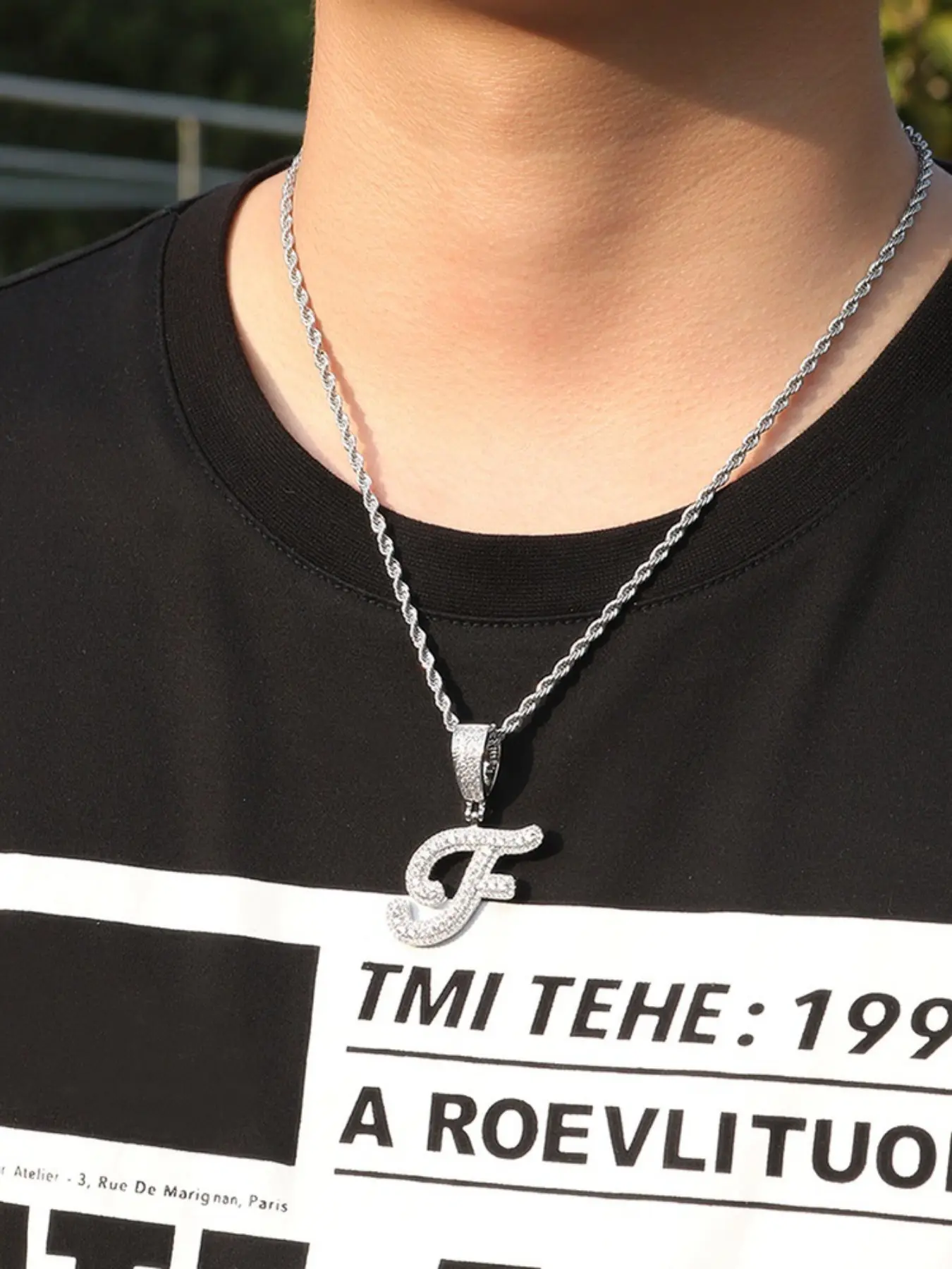 26 Letter Pendant Necklace, Fashionable Trendy Style, Full Zircon Embedded Elegant Choker, Unisex Daily Wear Layering Accessory, Layered Initial Necklaces