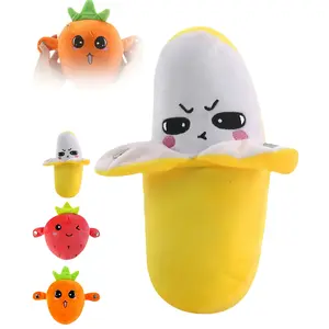 Interactive Music Plush Toy - Banana,Strawberry & Carrot Electric Plush Toys for Parent-Child Interaction, Couples & Friends Prank Toy, Valentine's Day & Easter Party Fun Gift for Kids & Adults stuffed animals cute girly gifts
