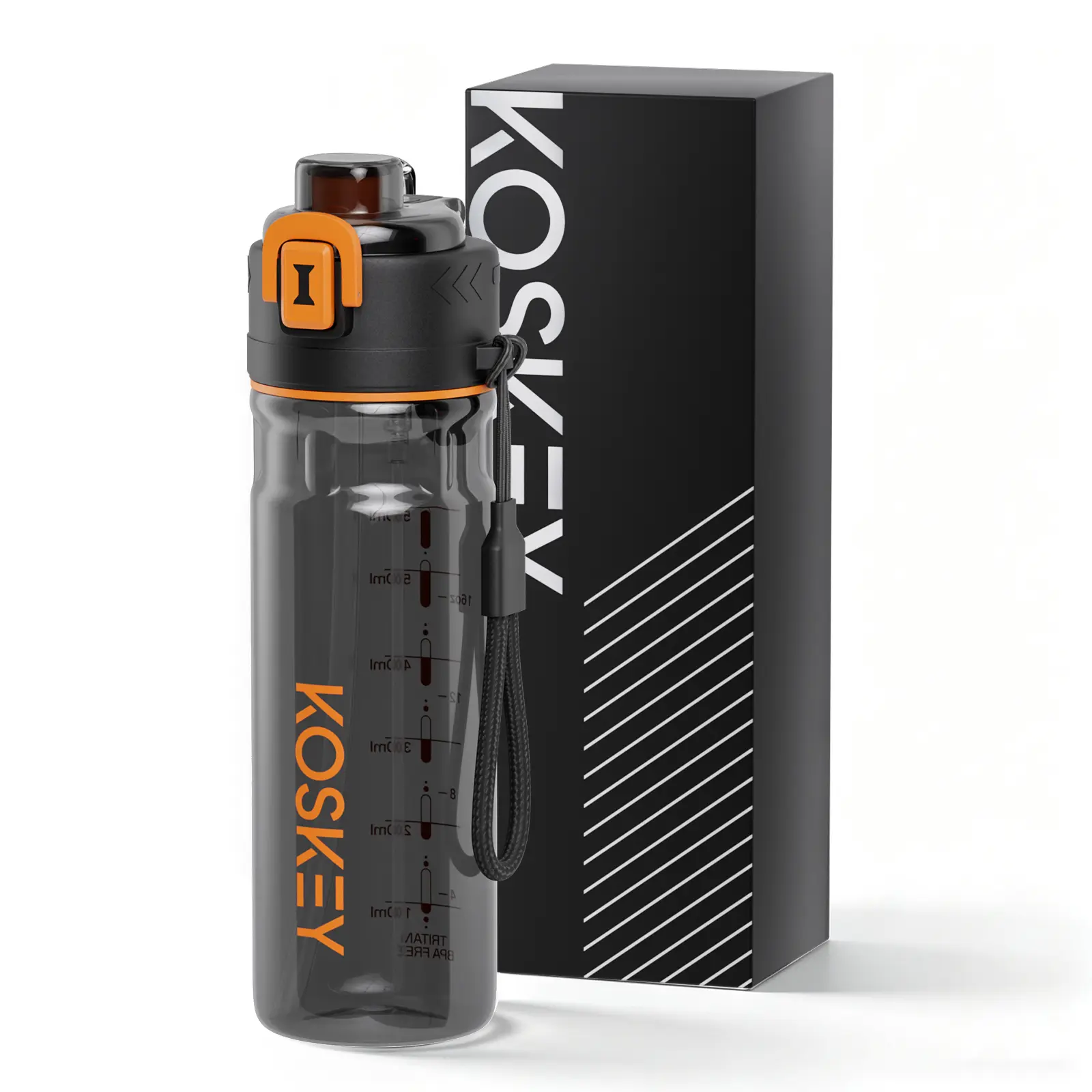KOS KEY 24 oz Spray Water Bottle with Straw BPA-Free Tritan Sports & Travel Water Bottle with Cooling Mist Spray Water Bottle for Running Workouts and Outdoor Sports.