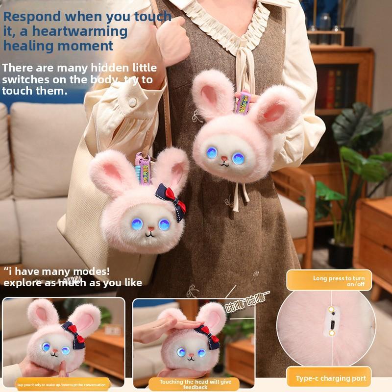 AI Talking Plush Toy Emotional Companion Smart Interactive Stuffed Animal Multi Language Voice Chat Cute Panda Husky Bear Doll for Kids Adults Stress Relief Sleep Buddy Birthday Gift Valentines Mothers Day Gift