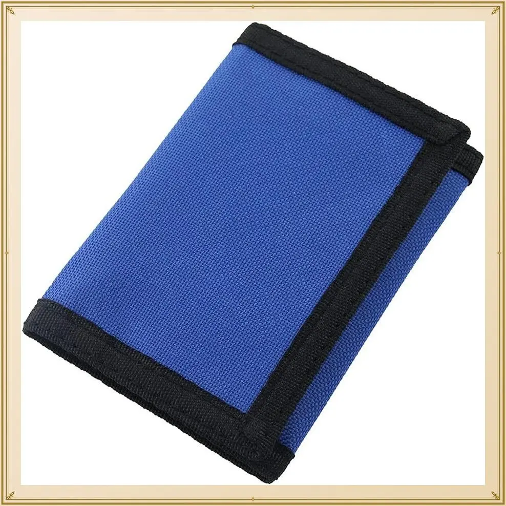 RFID Blocking Trifold Canvas Nylon Wallet with Magic Sticker for Men, Women, Teens & Boys – Navy BlueGift