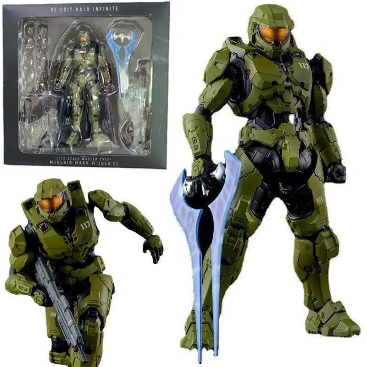 Halo Master Chief Premium Collectible Figure, Halo Infinite 12 Joint Action Figure, Character Figurine, Perfect Birthday Gift, Party Prize, High-Quality Model