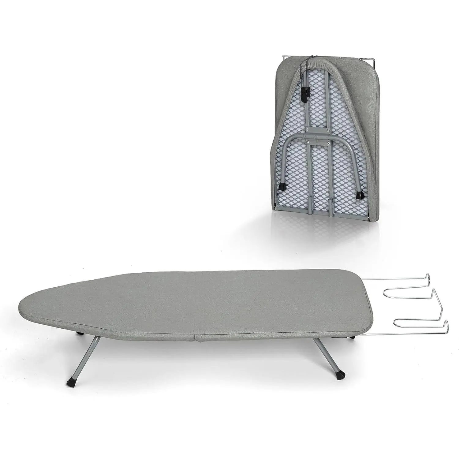 Tabletop Ironing Board with Iron Rest, Small Ironing Board Foldable with Heat Resistant Cover, Mini Compact Iron Table for Dorms, Aprtment and Travel, 31"x12", GreyGift.