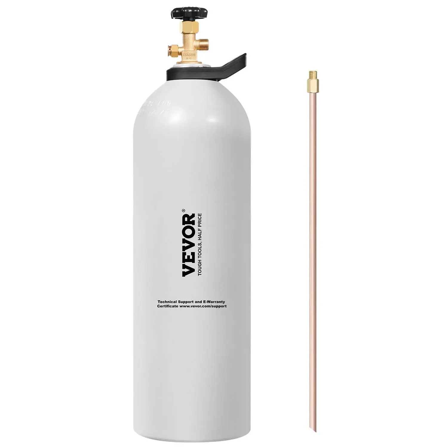 【DealsForYouDays】VEVOR 20 lbs Lightweight Aluminum Alloy CO2 Tank, Leakproof Light Spray Coating Cylinder with CGA320 Valve+Tube, Handle, Purple Copper Siphon, 1800 psi External Threading, DOT Certified, High Compatibility for Draft Beer Dispensing, Leak,
