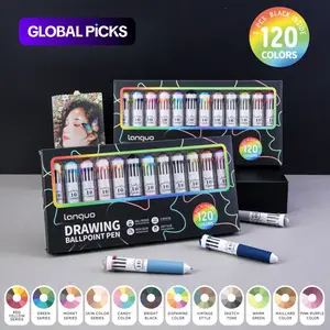 60/120 Colors Multicolor Pen, 6/12 Pack 10-in-1 Multicolor Ballpoint Pen Set, 0.8mm Tip Retractable Design Colored Pens for Drawing and Writing, Rainbow Pens Set, School Office Art Supplies #GLOBAL PICKS