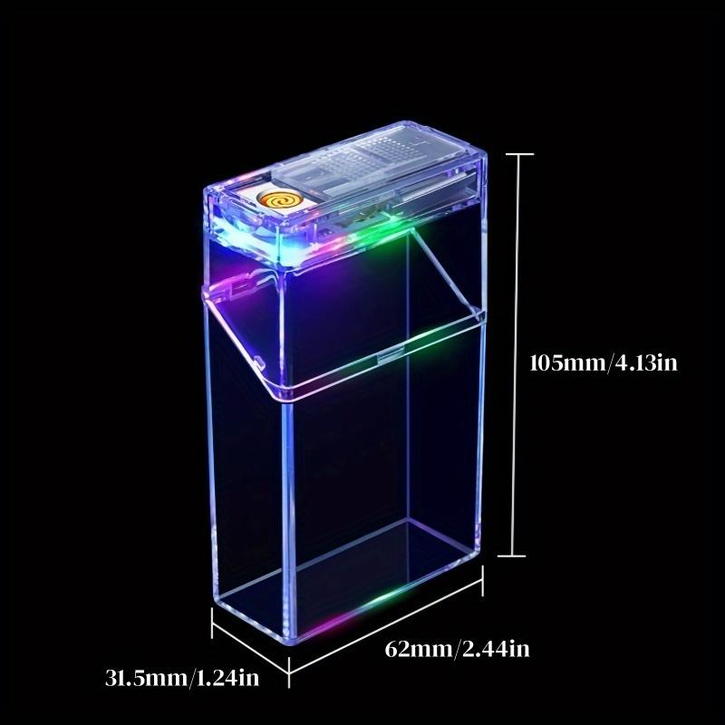 Transparent box lighter, tungsten wire lighter, rechargeable windproof lighter, USB rechargeable lighter, soft and hard shell compatible, box rack that can hold 20