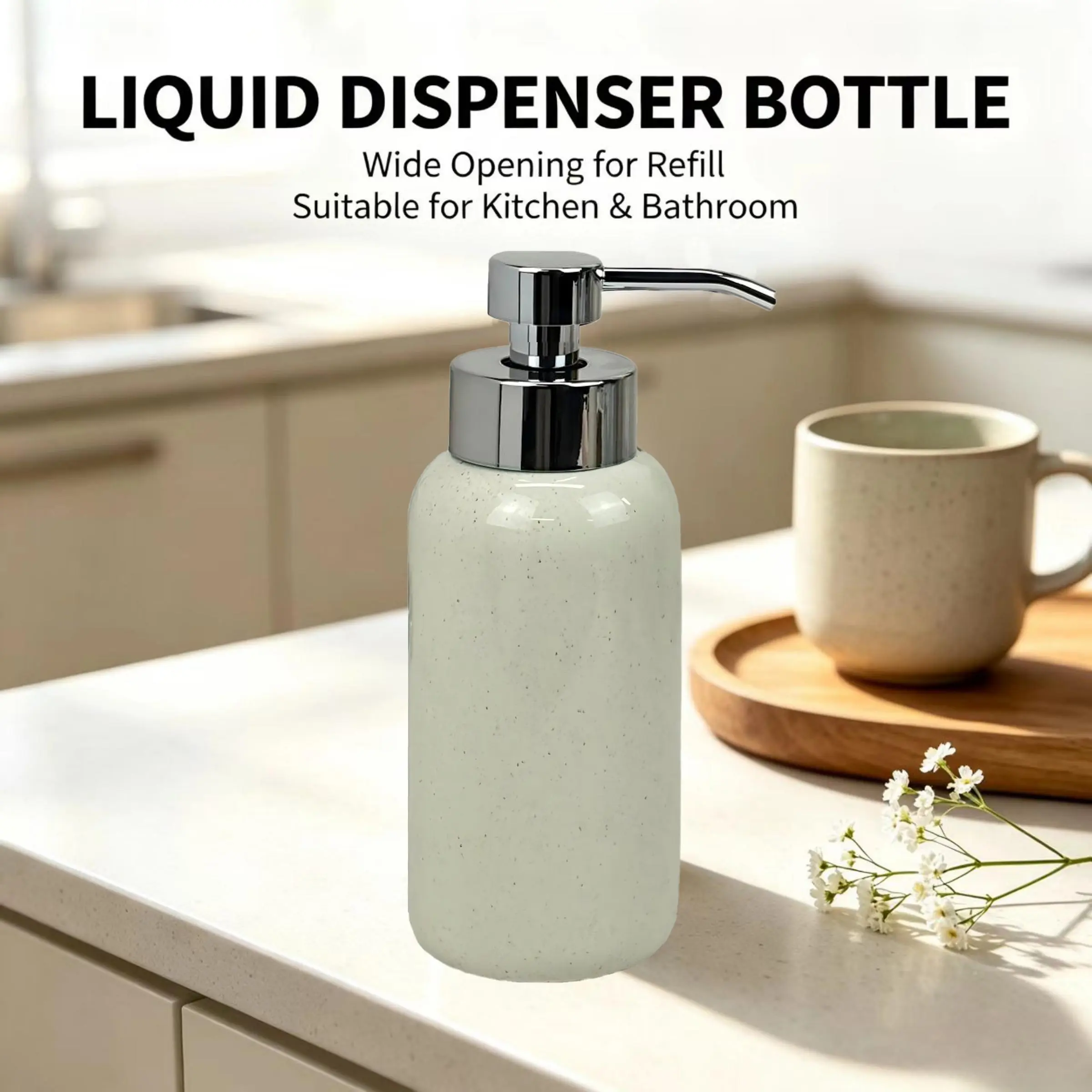 Ceramic Soap Dispenser Bottle, Sesame Glaze, Luxury Style, European Country Style, Kitchen, Bathroom, Laundry Room, Foam Hand Soap Dispenser