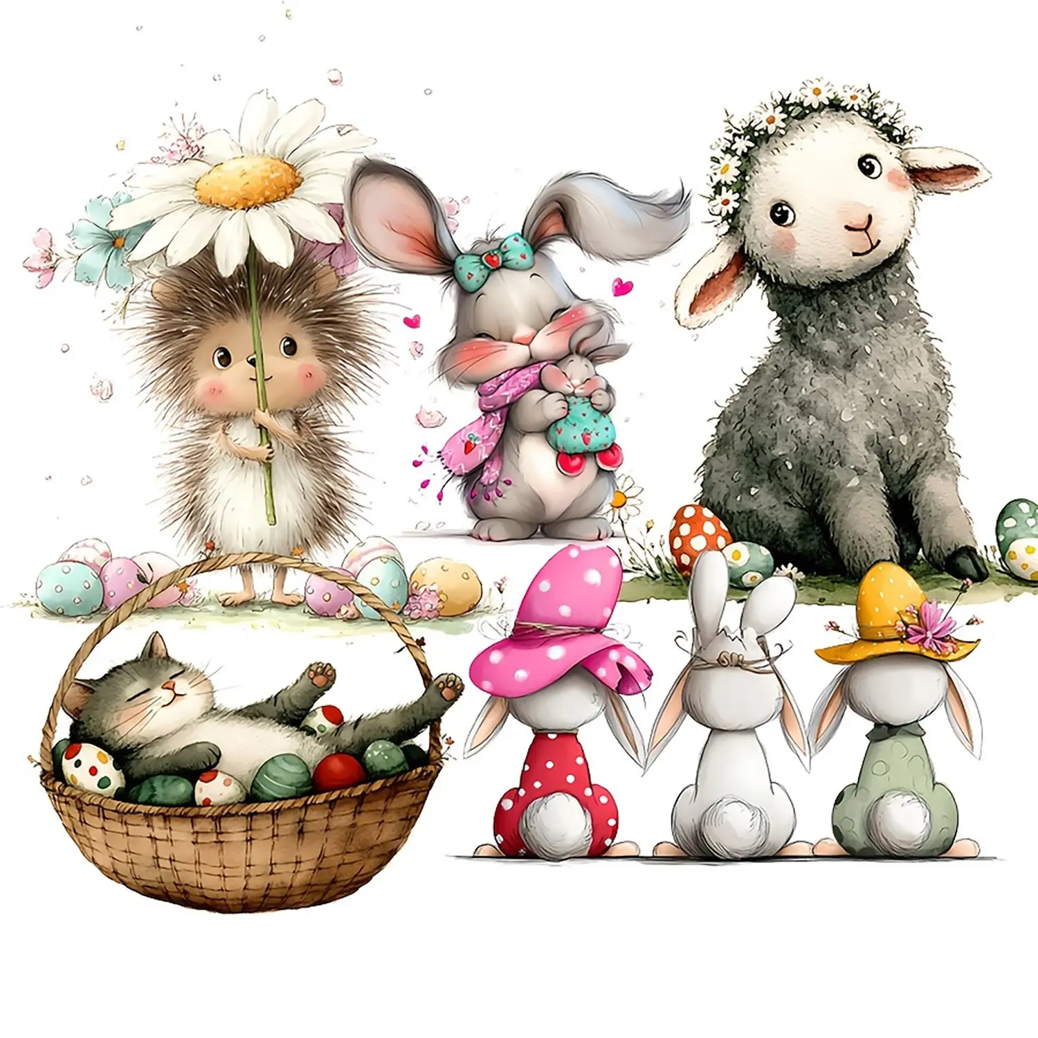 90pcs Colorful Easter Themed Stickers Quirky Easter Bunny Animals, Egg, Lambs Patterns, Self-adhesive Sticker Pack, DIY Aesthetic Scrapbook Decal, for Holiday Diary Accessories, Scrapbooking Supplies, Craft Enthusiasts, Gift Decoration Stickers