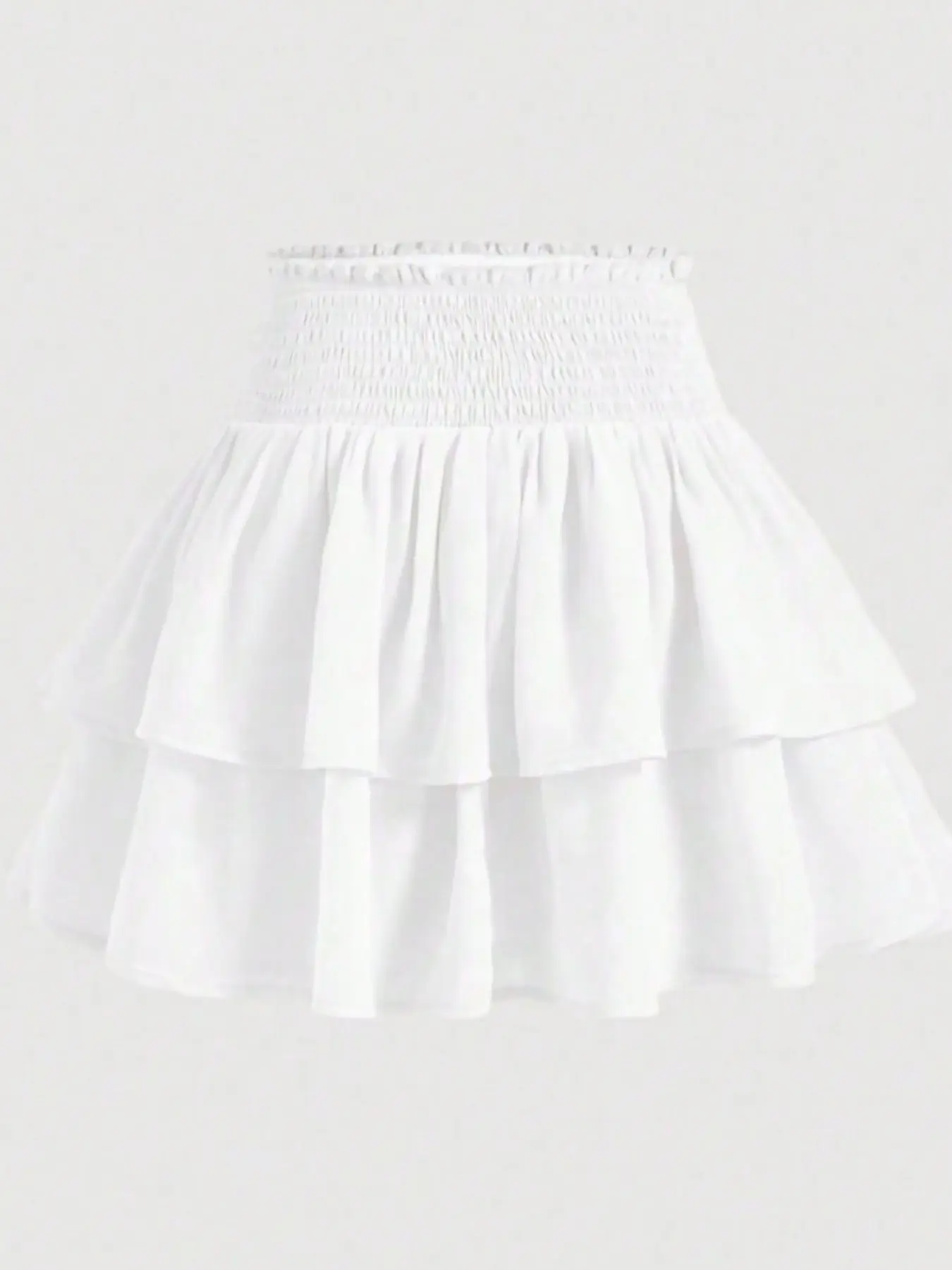 Women's Summer Double Layer Cake Skirt, High Waist Slimming Short Dress, Sweet Hot Girl Versatile Half Skirt, Elegant Lady A-Line Skirt, Cute, Solid Color Skirts