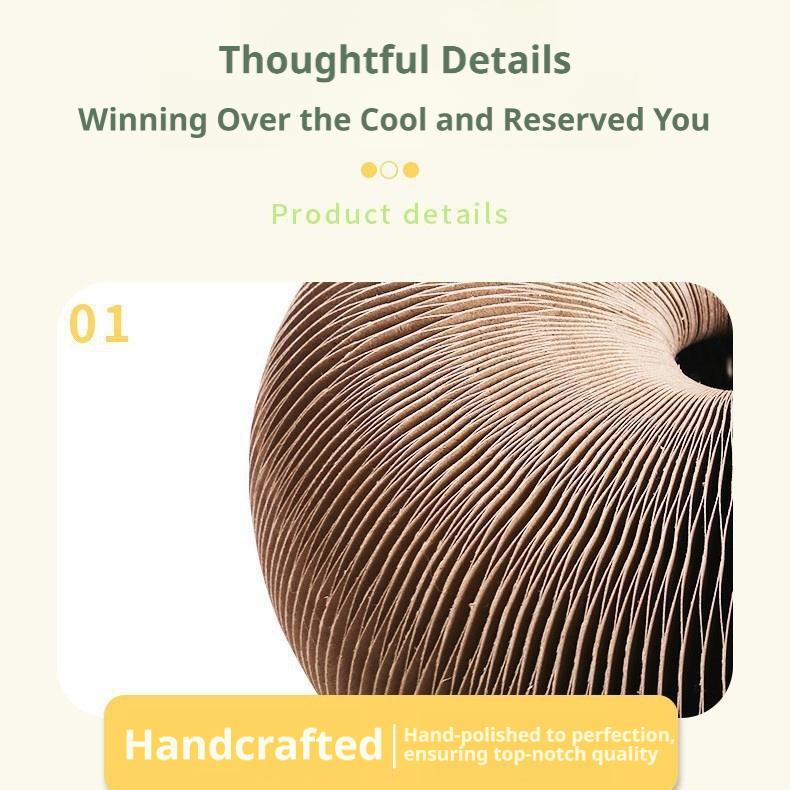 Foldable Magic Accordion Cat Scratcher with Bell, Corrugated Paper Wear-Resistant Cat Grinding Claw Nest, Interactive Self-Play Cat Toy for Boredom Relief