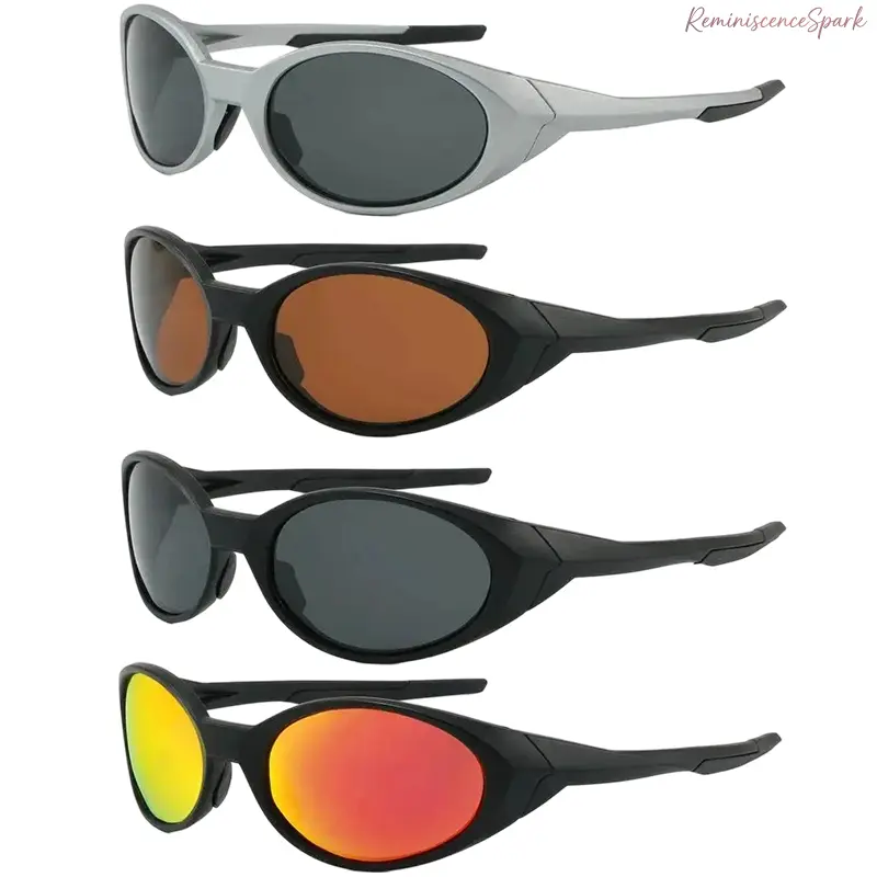 4 Pack Oversized Sporty Sunglasses for Men & Women, Wraparound Polarized Lens Lightweight PC Frame Windproof Eyewear, UV400 Protection for Biker Off-Road Hiking & Light Outdoor Activities, Cycling & Driving Use