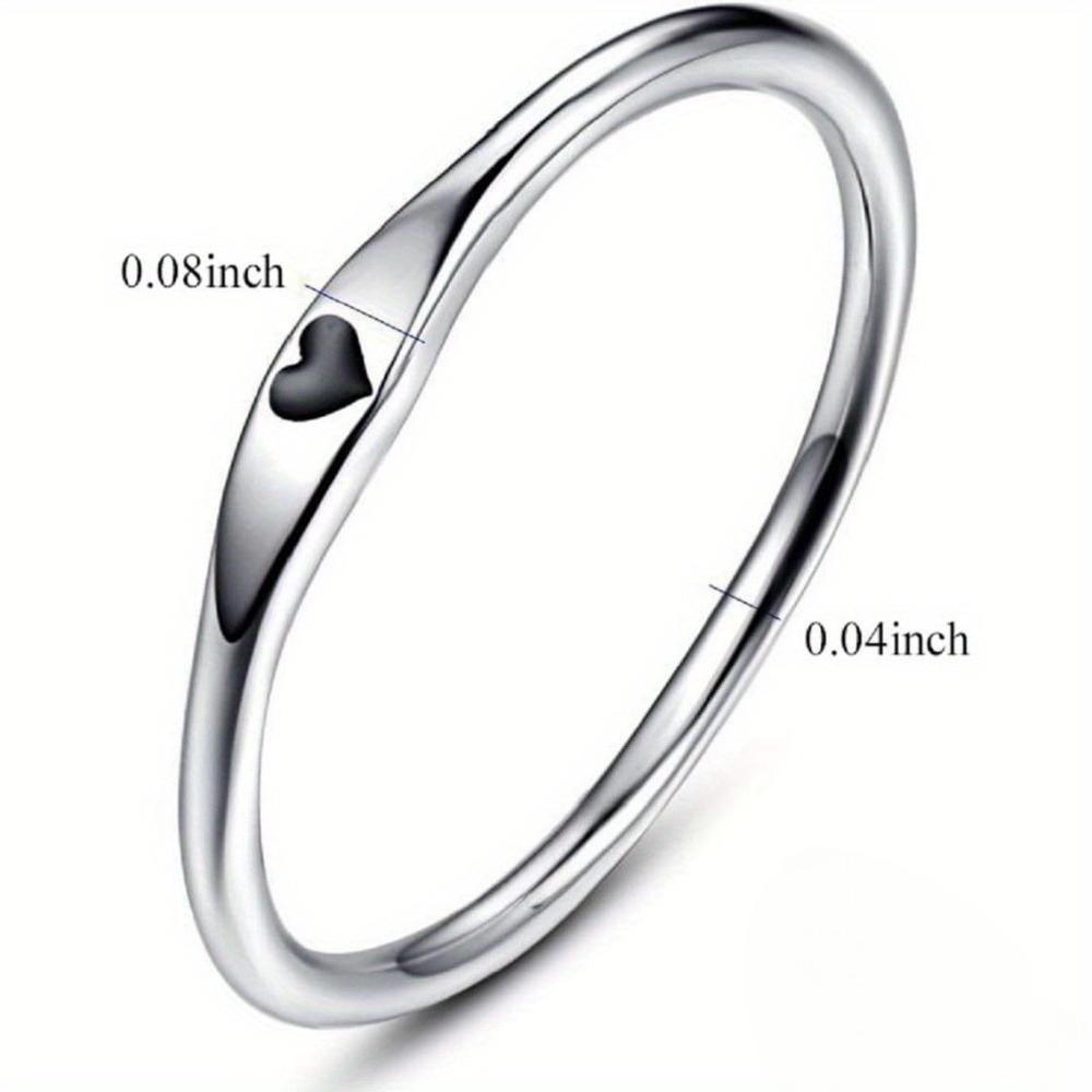 Simple Carved Heart-Shaped Wedding Ring, Stackable Ring, Suitable for Daily Wear And Gift Giving