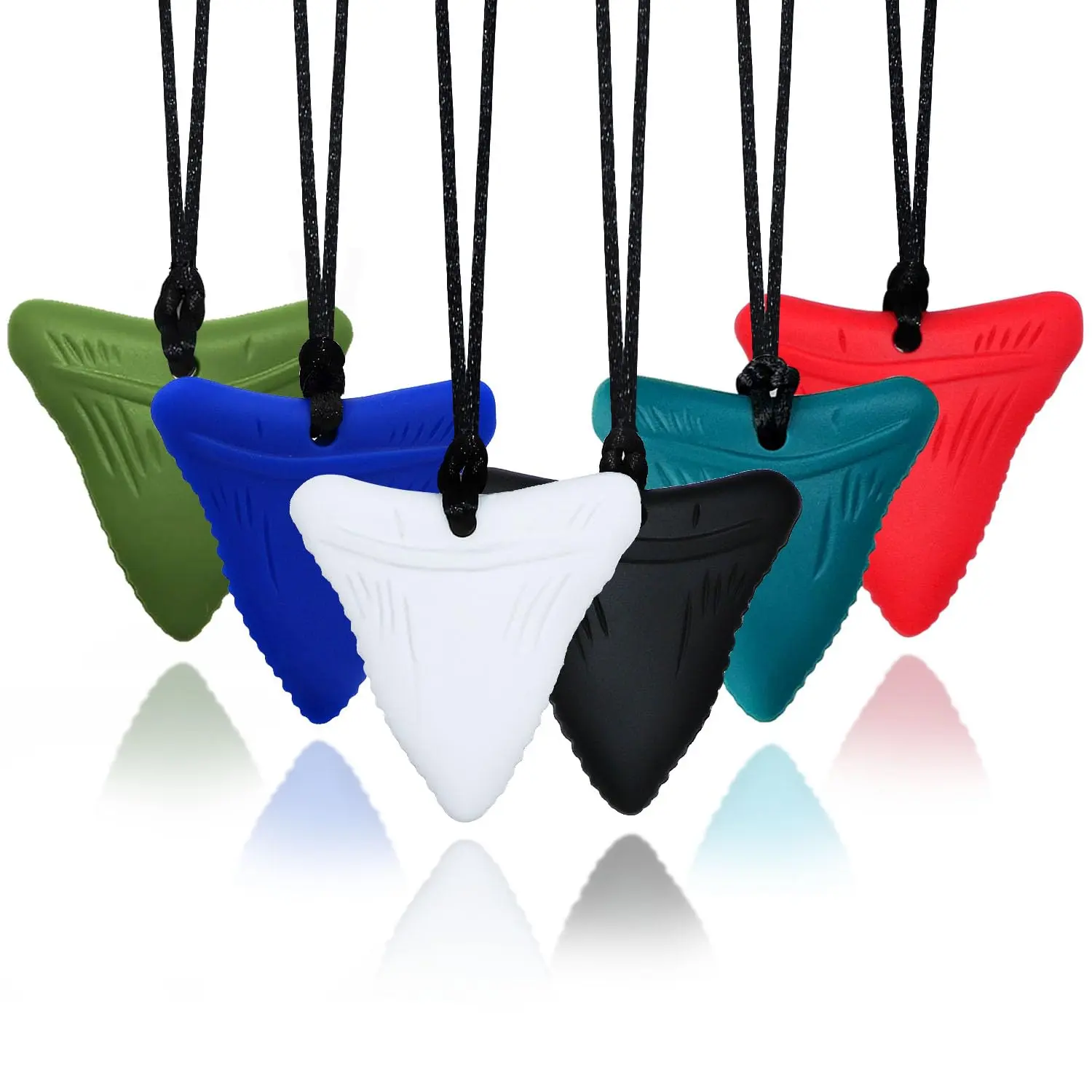 Sensory Chew Necklaces for Kids - 6 Pack Chewable Teething Necklace - Silicone Oral Motor Chew Toys for Autism ADHD Anxiety - Reduces Chewing and Fidgeting for Boys Girls Adults