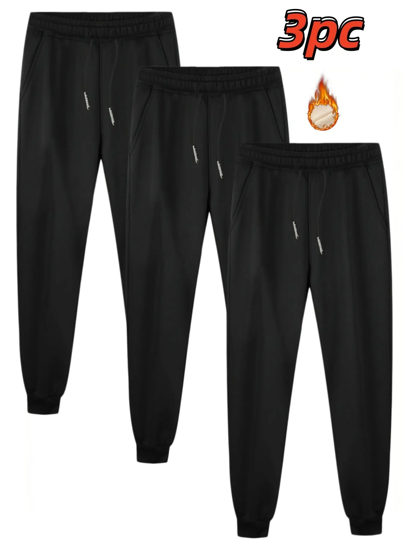 Three-Piece Versatile Pants Set, Simple Metal Drawstring Cargo Sweatpants, Loose Fit Conceals Fatigue, Ideal for Home & Outdoors