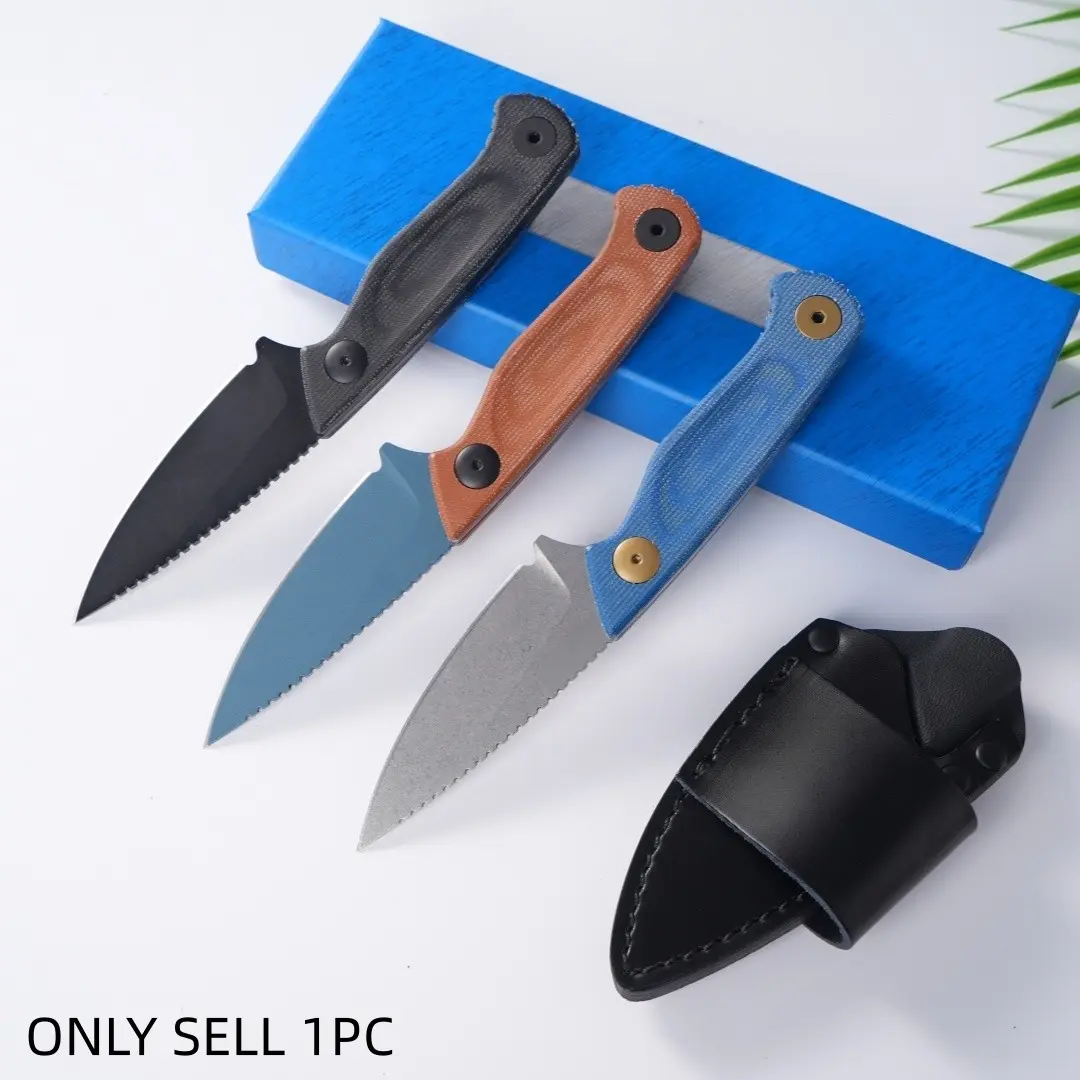 【Black Friday】1pc 203 Straight Knife with Sheath, Multi-Functional Edc Pocket Tool, Non-Slip Handle, Durable Camping Fishing Knife, Men's Gift, Stainless Steel Blade