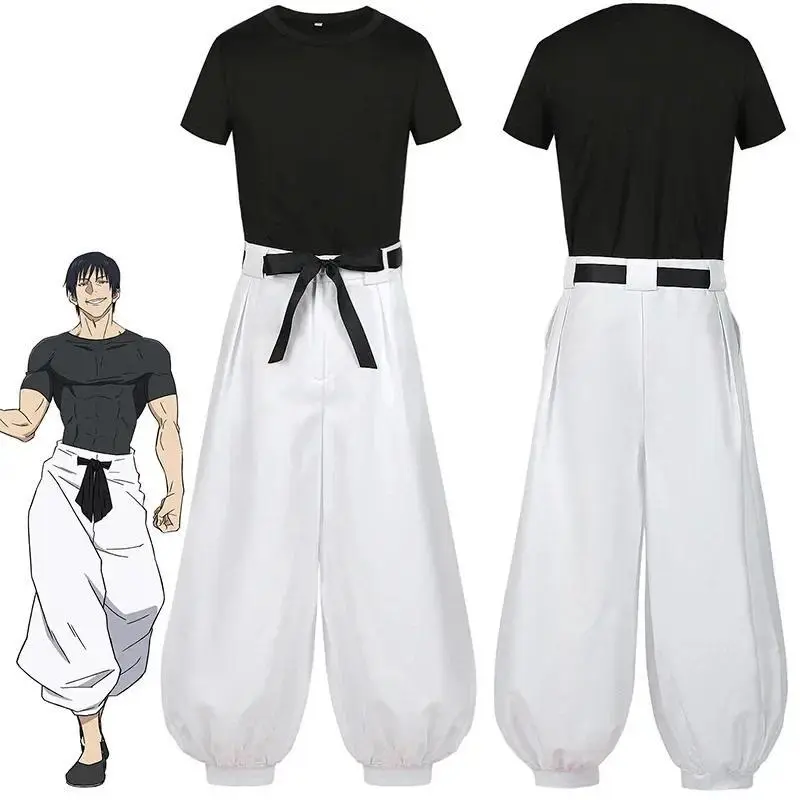 Jujutsu JJK Manga Anime Fushiguro Toji Satoru Gojo Cosplay Costume Wig T-shirt Pants Rose Net Halloween Christmas Gift