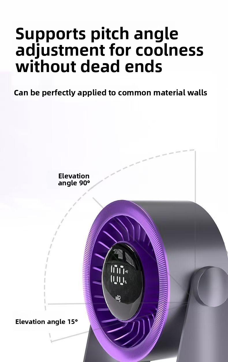 Desktop USB Fan for Office and Students, Silent Small Fan with Digital Display, High-Speed Turbo Fan for Home Use