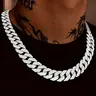Rhinestone Decorated Jazz Cuban Necklace, Iced Out Jewelry, Punk Style Chain Necklace for Party, Daily Decor, Trendy All-match & Exquisite Hip Hop Jewelry for Birthday Gift, Cuban Necklaces