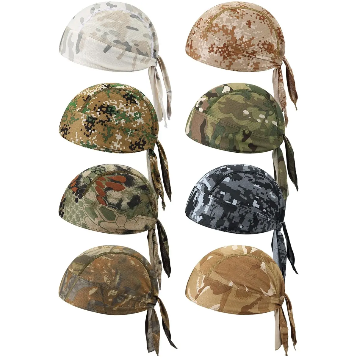 8 Pack Do Rag Skull Caps for Men Sweat Wicking Doo Rags Cooling Helmet Liner Cycling Motorcycle Bandana